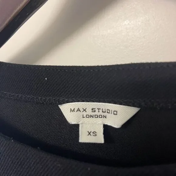 Max Studio London Women's Black Boxy Tshirt Oversized Batwing Sleeve Top Size XS - Picture 5 of 9